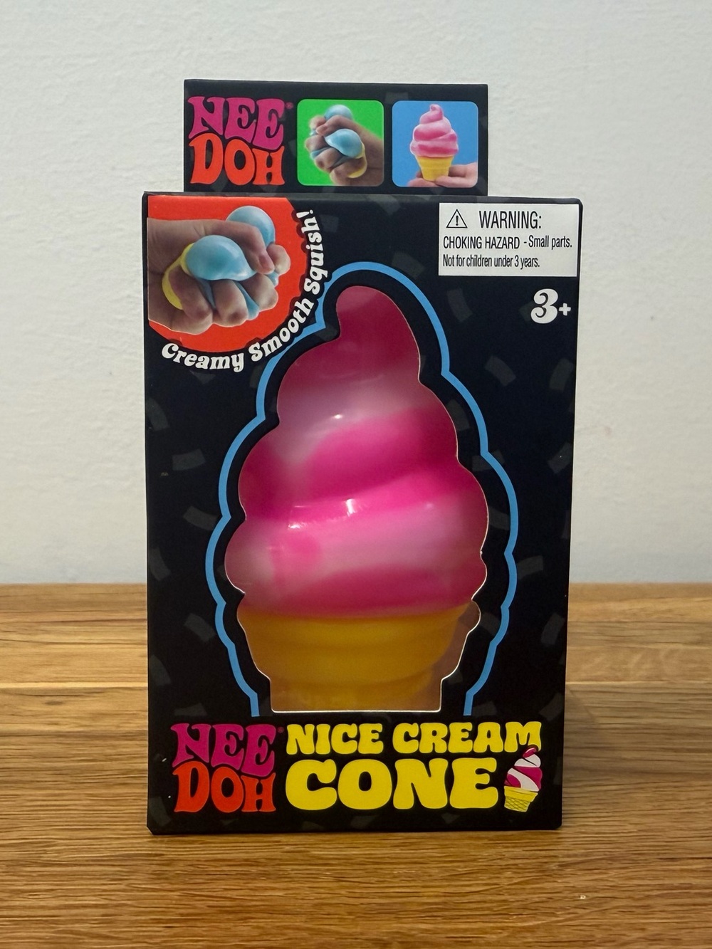 NeeDoh Nice Cream Cone PINK Squishy Sensory Fidget